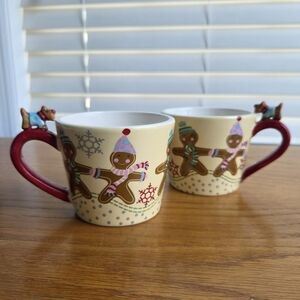 Vtg World Market Gingerbread Mug Set